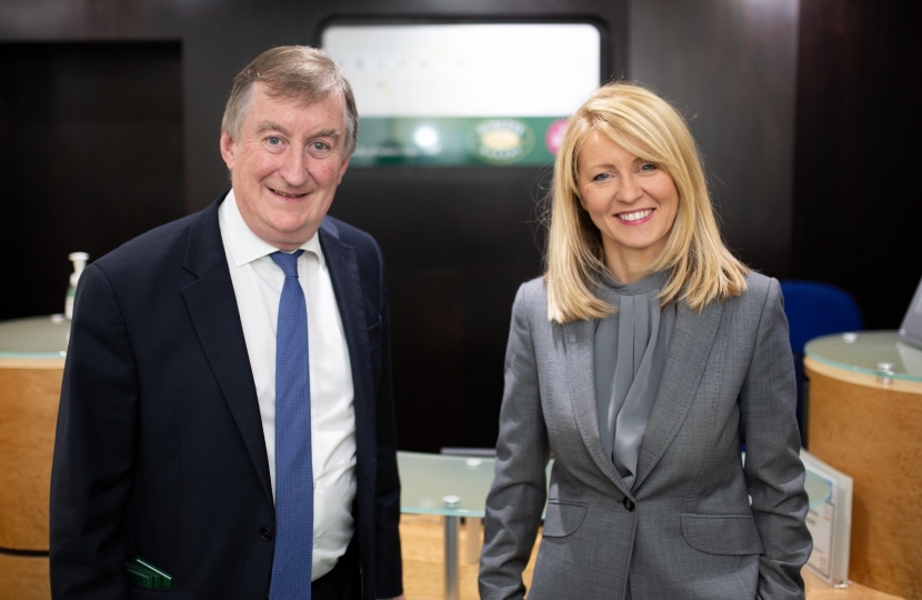 Esther McVey MP with Mike Roberts, Vice Chairman of Roberts Bakery