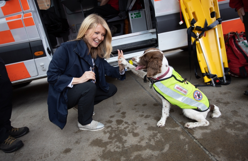 Esther with Search and Rescue dog, Isla