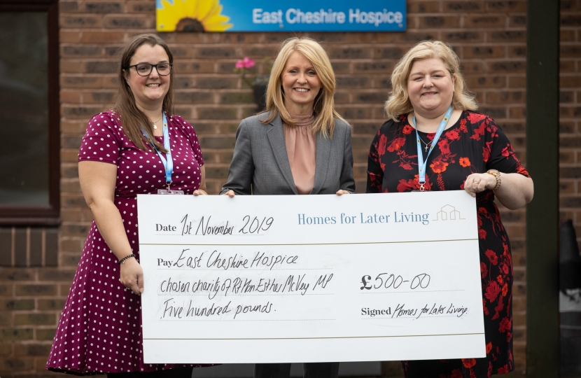 Esther, Karyn Johnson from East Cheshire Hospice and Emma Williams from Homes for Later Living