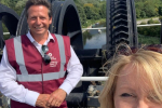 Esther McVey on a visit to the Boat Lift in 2020 with the then Minister for Cultrre, Nigel Hudlestone